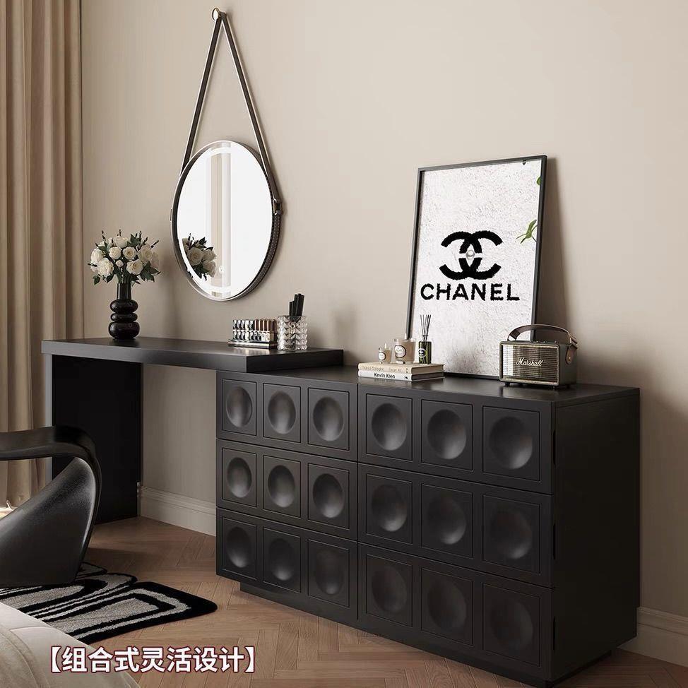 实木松木打造简约现代梳妆台/桌E0级全实木整装-北欧极简美妆收纳