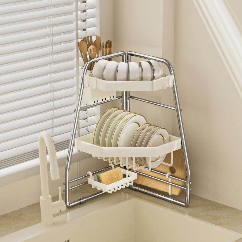 厨房水槽转角碗碟沥水架洗碗池边角落置物架台面碗筷菜板沥水收纳,厨房/烹饪用具,抹布架/厨房清洁收纳架,淘宝优惠券,粉丝福利购,淘宝优惠卷