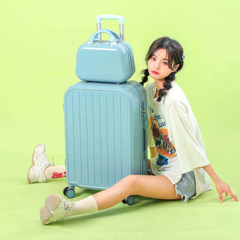拉杆箱旅行女学生可爱糖果色12寸密码24高颜值静音拉链款28行李箱