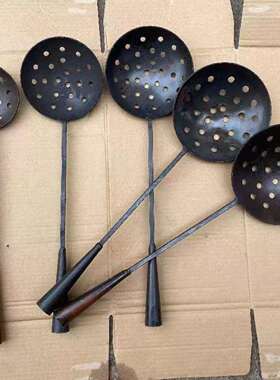 26X8金属打渣勺压铸扒渣勺熔炉捞渣勺冶炼除渣漏勺压铸耗材浇铸打