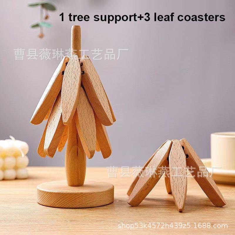 一棵树榉木摆件隔热垫创意餐桌垫防烫耐高温锅垫杯垫家用碗垫子