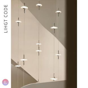 水晶餐厅楼梯吊灯意式极简多头loft床头高端复式挑空小简约现代