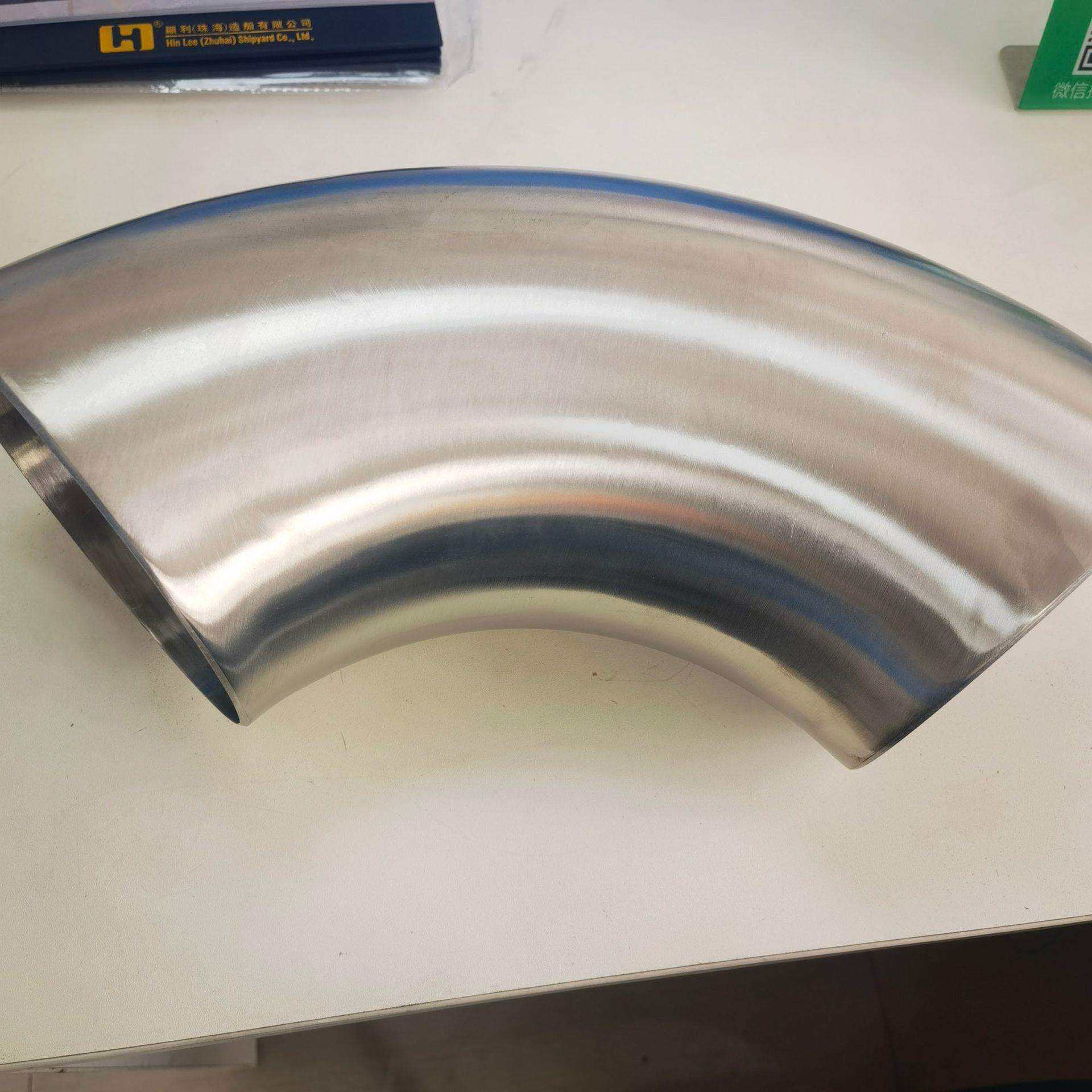 共誉卫生级90度304不锈钢内外抛光弯头DN65规格厚度可订加厚