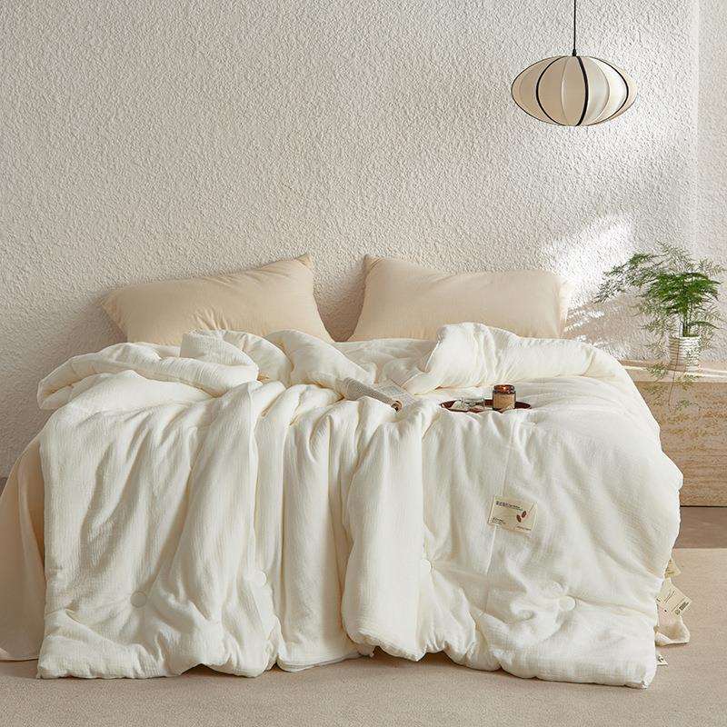 A类母婴级全棉雾感纱蚕丝蛋白春秋被加厚四季通用保暖冬被子母被