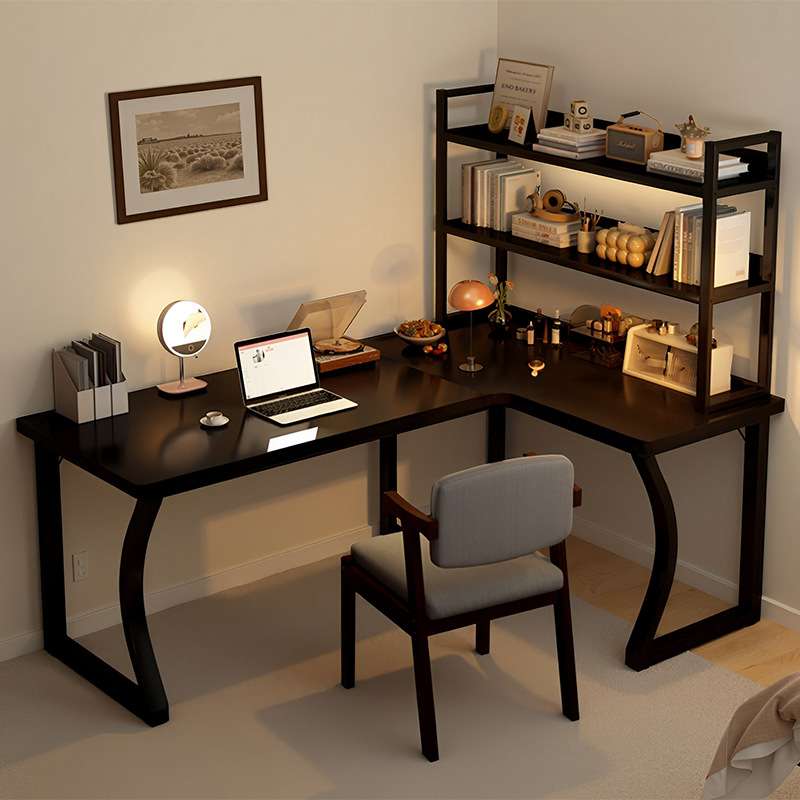 书桌书架一体桌子电脑桌卧室家用写字桌学习桌拐角办公桌l型书桌