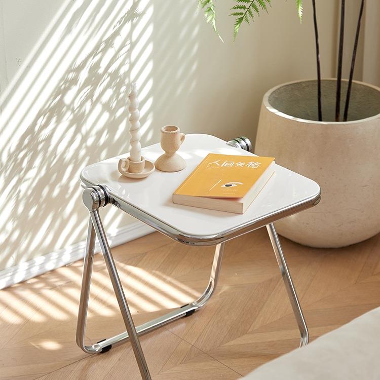 透明折叠小茶几简约家用休闲沙发角几阳台小桌子北欧轻奢卧室边几