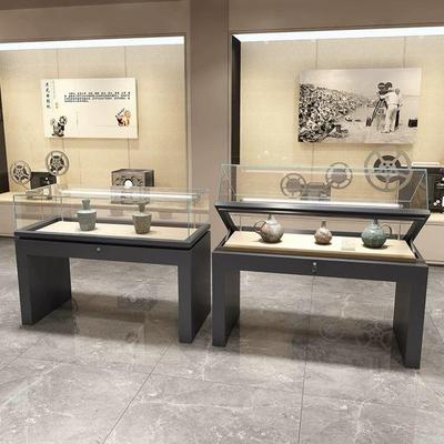 博物馆液压展示柜文物玉器展览玻璃展厅柜台陈列柜样品展柜d制