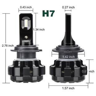 V1聚光型汽车led大灯h7h4h19005前大灯远光近光灯泡超亮车灯改装
