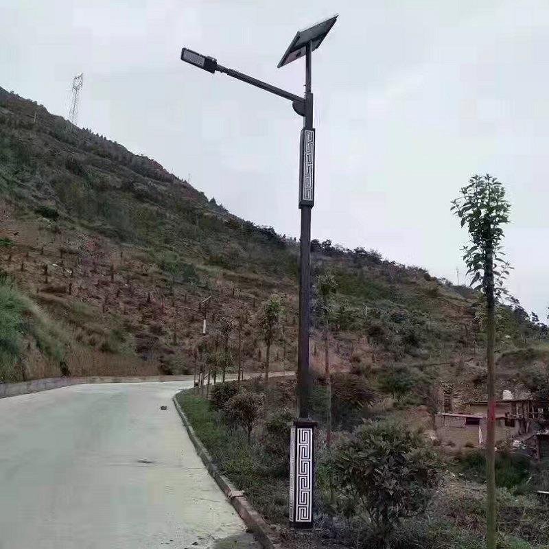 工程款仿古回纹路灯方管户外太阳能路灯广场庭院灯复古特色6米8米