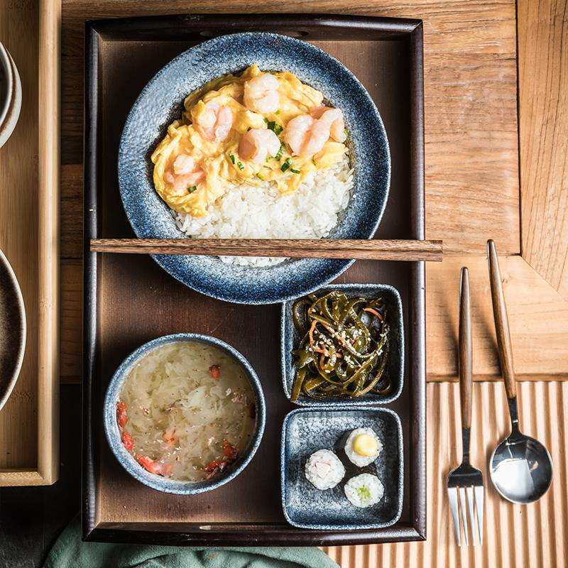日式一人食餐具套装带托盘陶瓷汤盘意面盘焗饭盘单人早餐碗盘组合