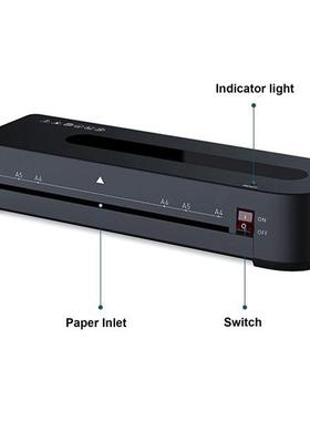 1套 颜色：黑色 材质：ABS AC220V 欧规 A4塑封机 办公文件覆膜机