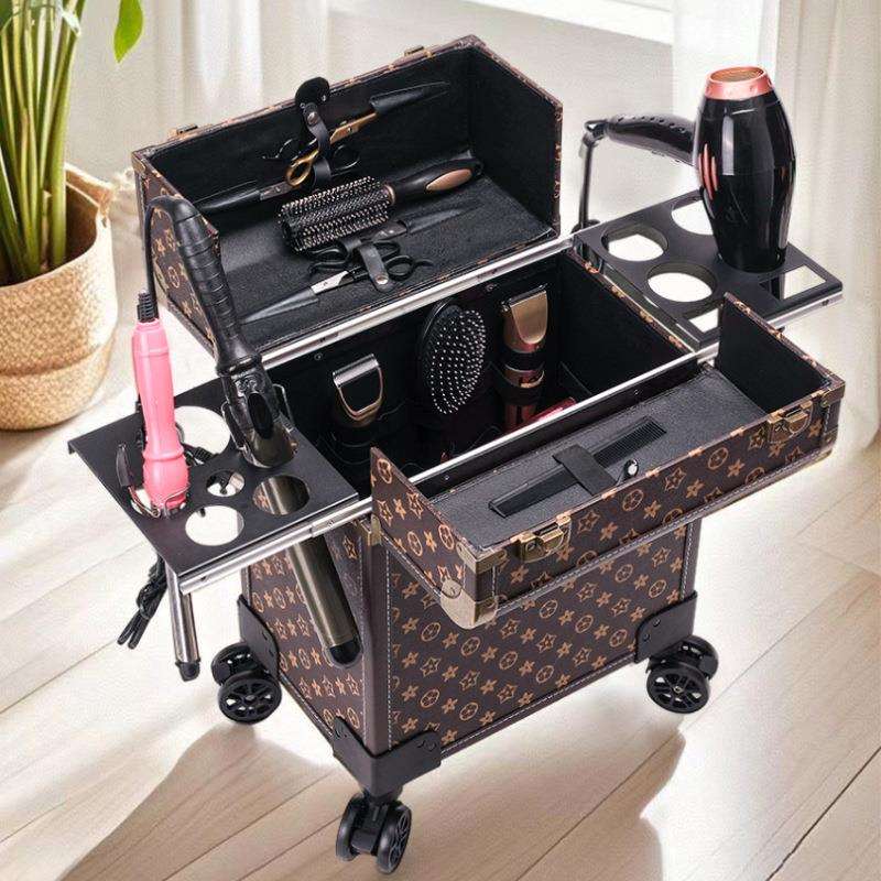 拉杆美发工具箱专业发型师收纳箱大容量吹风机卷发棒密码锁理发箱