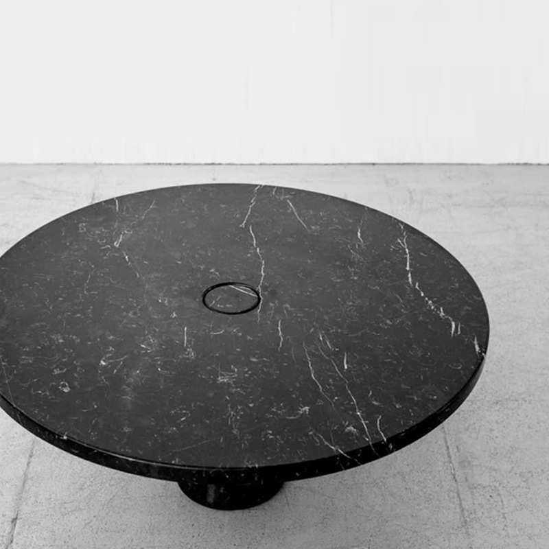 意式轻奢 天然大理石茶几 北欧奢华型现代简约别墅酒店茶桌洽谈桌