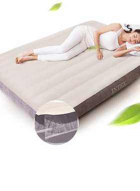 intex充气床垫64102双人午睡气垫床单人植绒加厚线拉设计气垫床