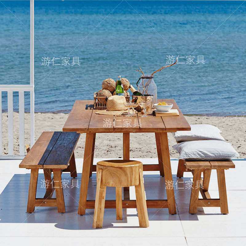 北欧户外实木餐桌椅庭院花园露天休闲藤椅桌椅组合室外别墅家具,电子元器件市场,其它元器件,淘宝优惠券,粉丝福利购,淘宝优惠卷