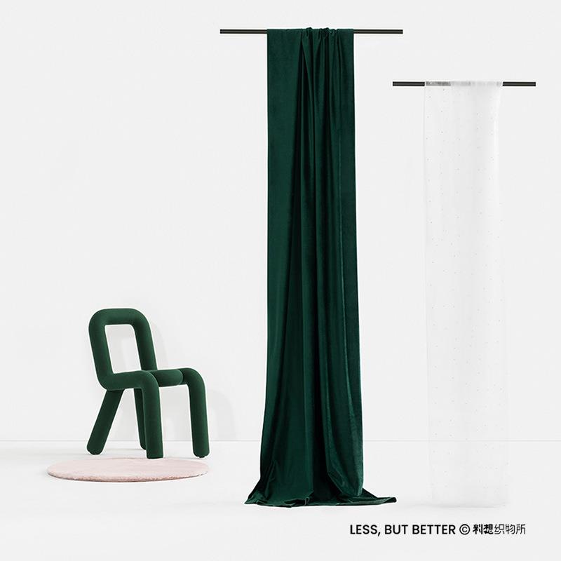 辑/20 翡冷翠 墨绿色窗帘复古轻奢丝绒祖母绿 客厅卧室 绒布新款