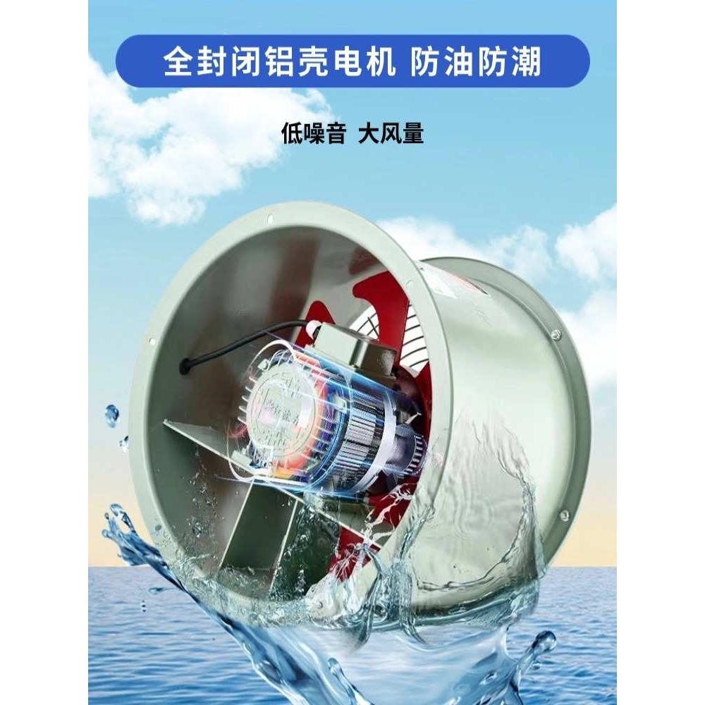 沈力耐高温轴流风机220V静音防油防潮厨房工业通风排风扇380V