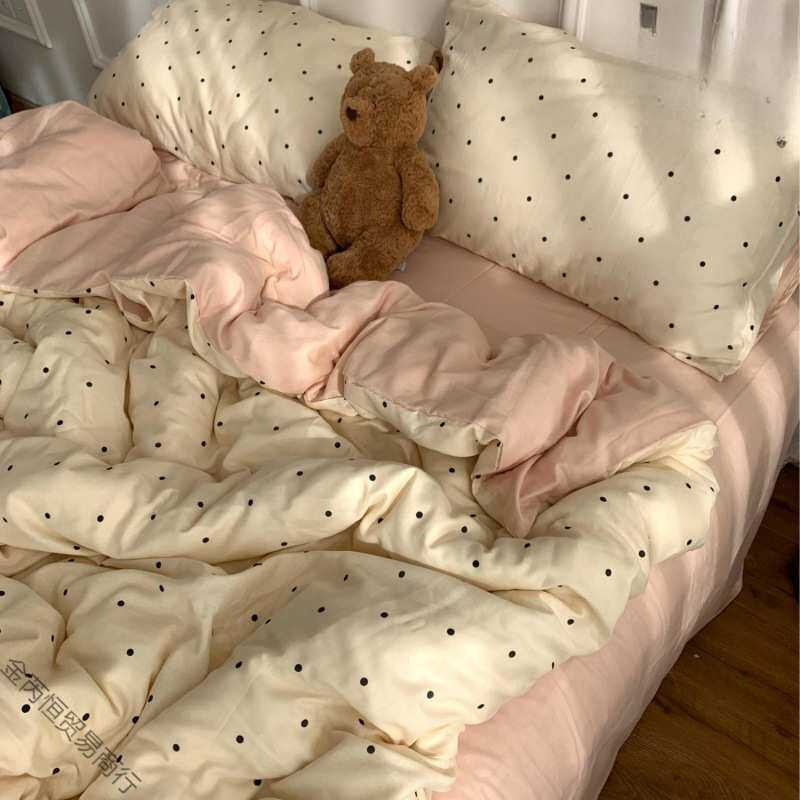 母婴a类水洗棉四件套春夏款超柔亲肤床单被套学生宿舍三件套床G9