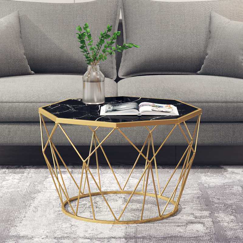 轻奢铁艺客厅茶几小户型家用创意茶桌北欧简约大理石边几圆桌餐桌