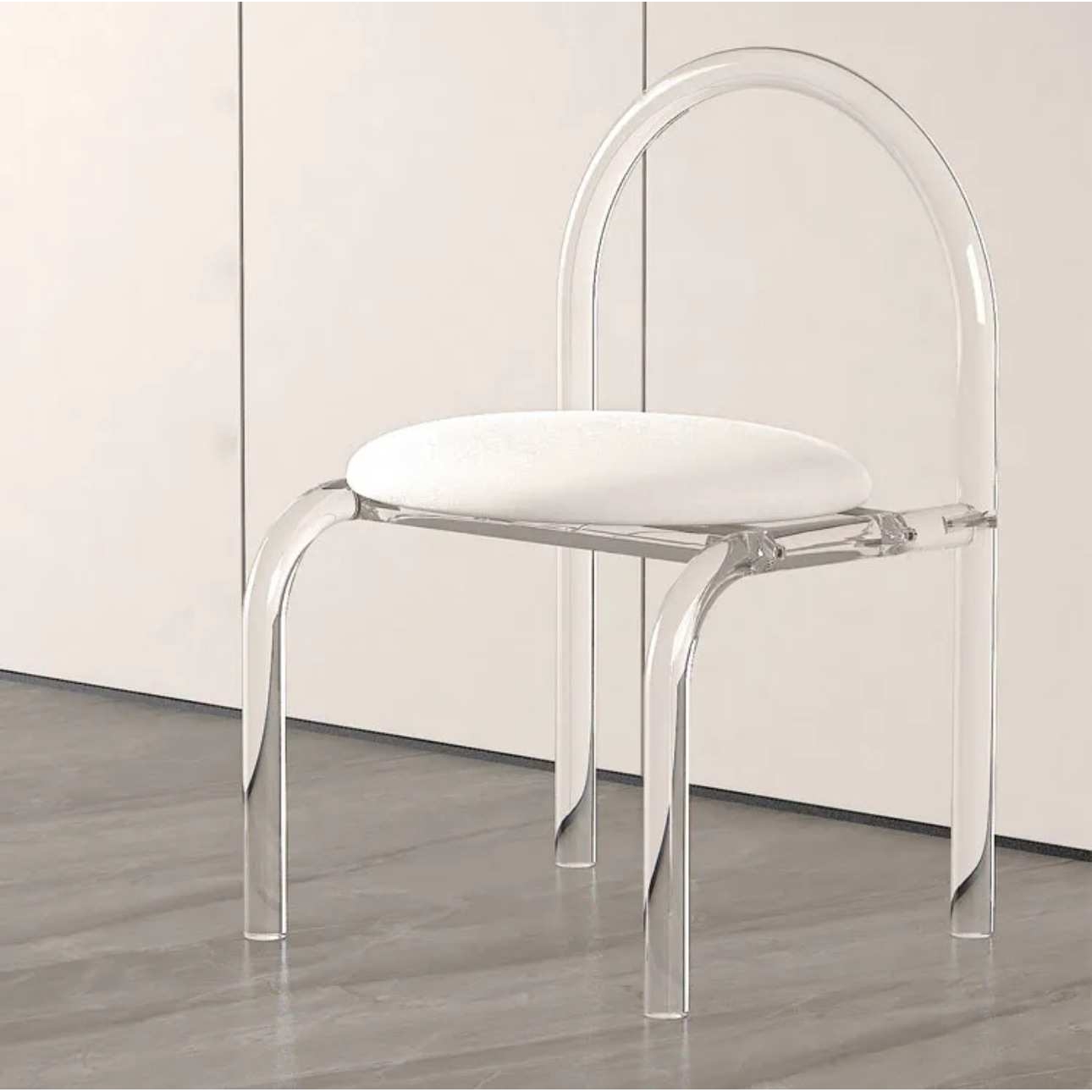 简约现代水晶椅梳妆凳轻奢亚克力化妆椅子家用靠背椅咖啡椅餐桌椅