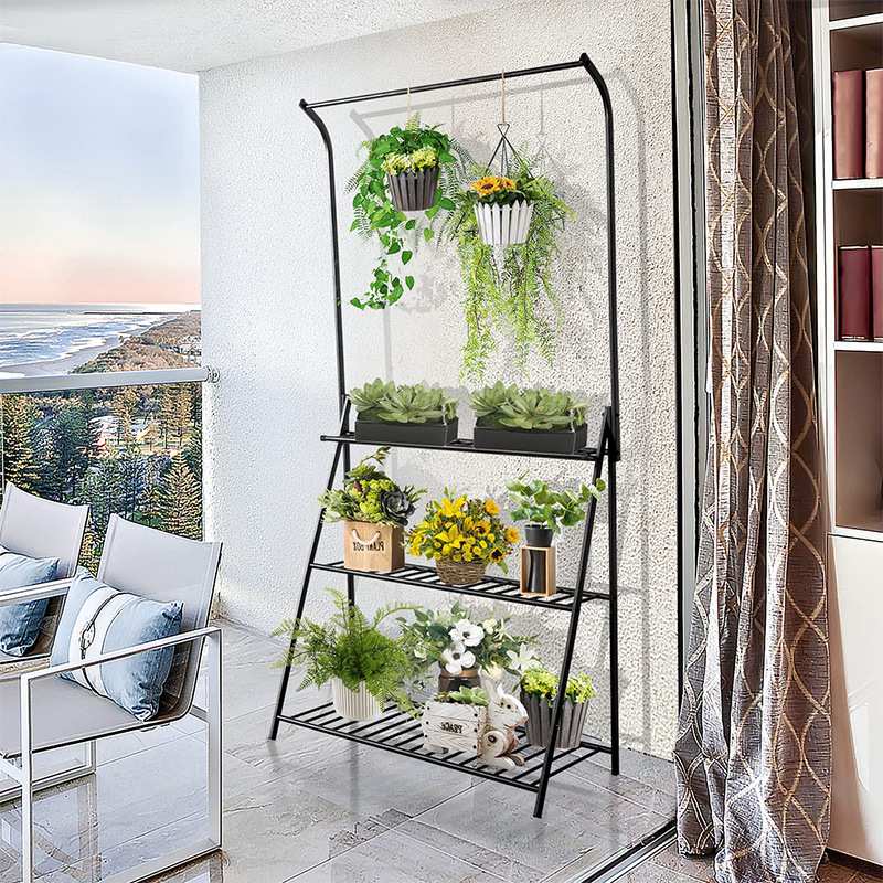 阳台花架多层梯形小盆栽架子铁艺置物架多肉绿萝花盆架户外绿植架