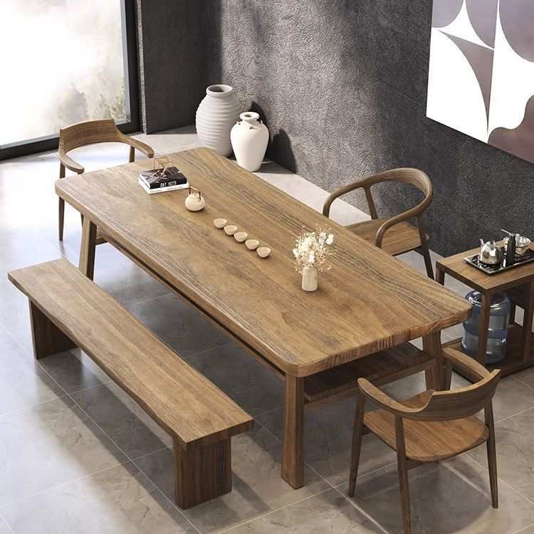 新中式实木大板茶桌家用客厅泡茶桌茶室工作室会客大型茶桌椅组合