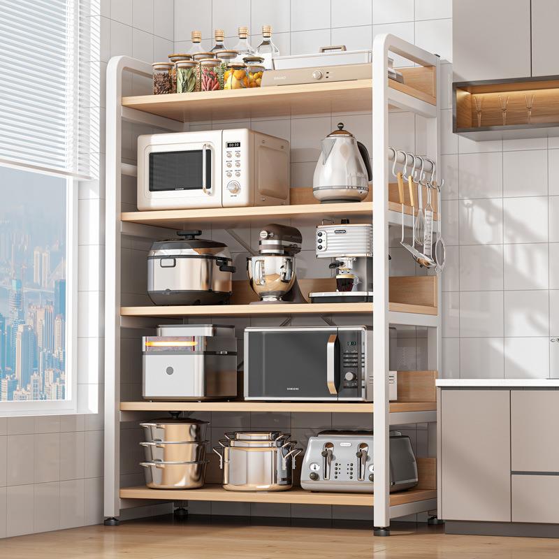 厨房置物架家用落地多层微波炉烤箱多功能简易货架收纳锅具储物架