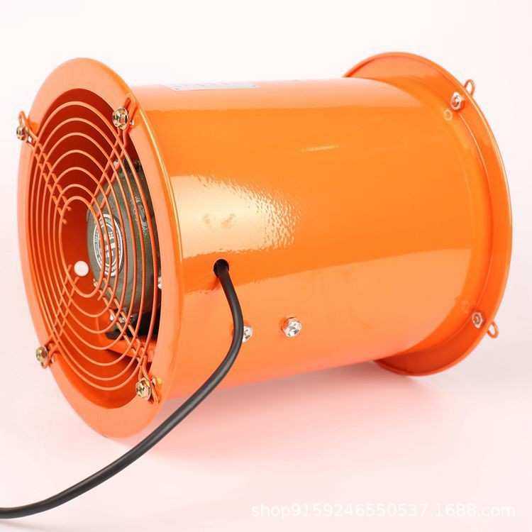 LU大功率工业排气扇商用厨房管道高速圆筒轴流抽风机换气排风机