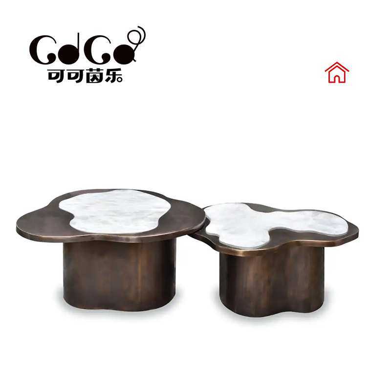 天然大理石茶几高端全屋搭配新款涟漪系列轻奢现代设计师创意茶几