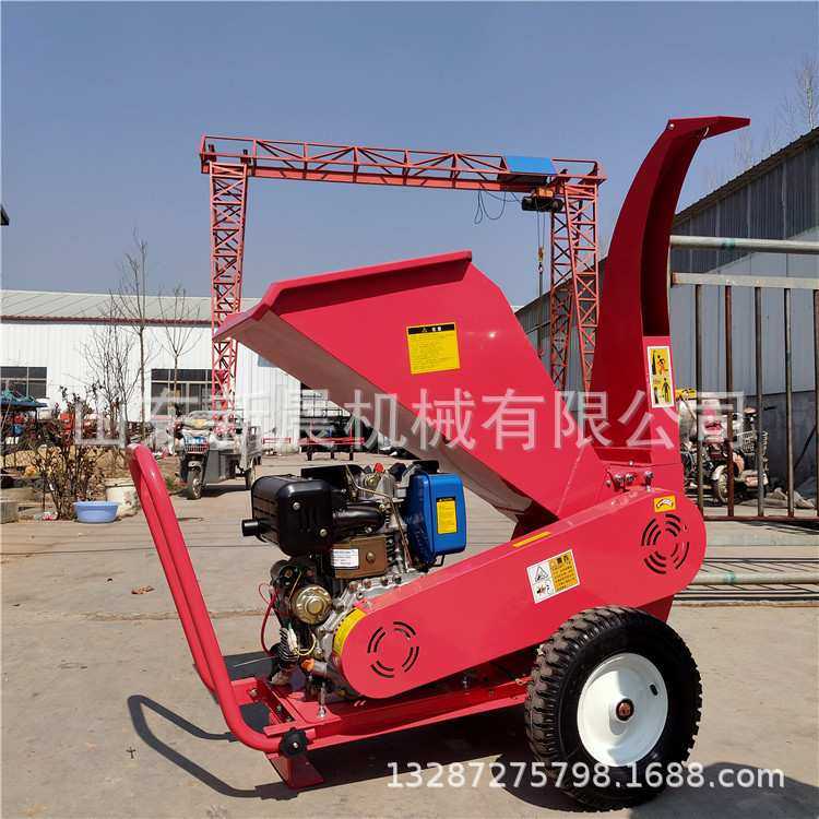 果园树枝粉碎机 柴油移动式碎枝机枝条杂木木块粉碎机