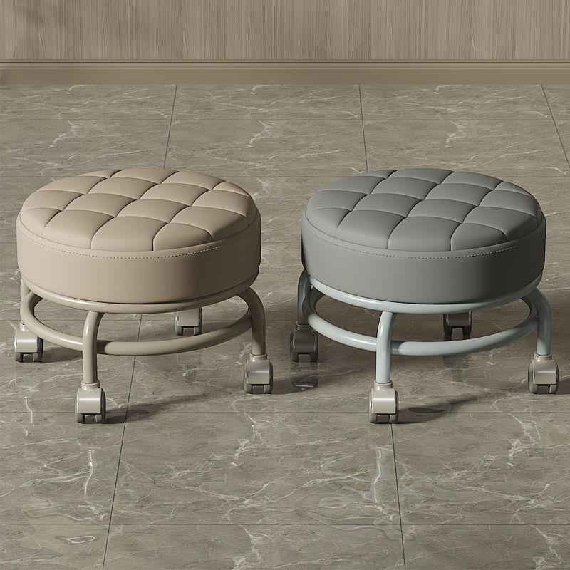 简易家用带轮擦地矮凳美甲凳滑轮带娃学走路凳客厅小凳圆凳美缝凳