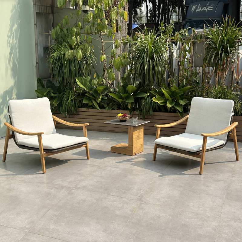 工厂直销Kury户外阳台柚木沙发茶几藤编椅子实木室外别墅花园桌椅