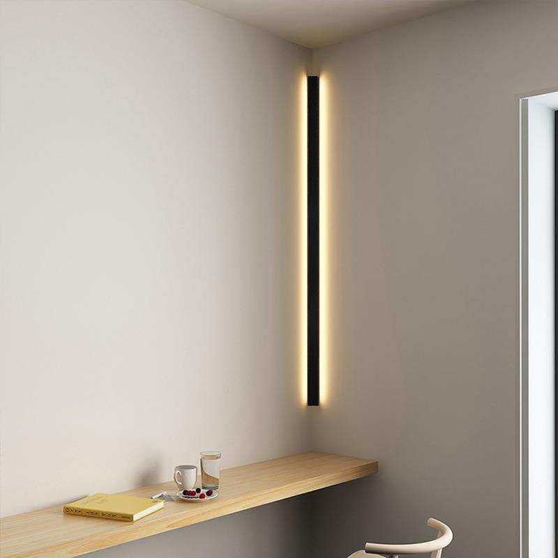 极简长条墙角灯简约现代客厅卧室床头楼梯免布线灯线条墙壁灯