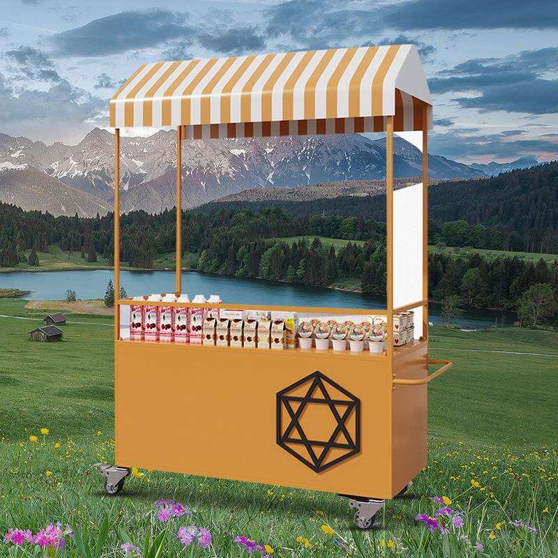 新款可移动铁艺地摊车售货车商业街集市商场商业街手推车摆摊车