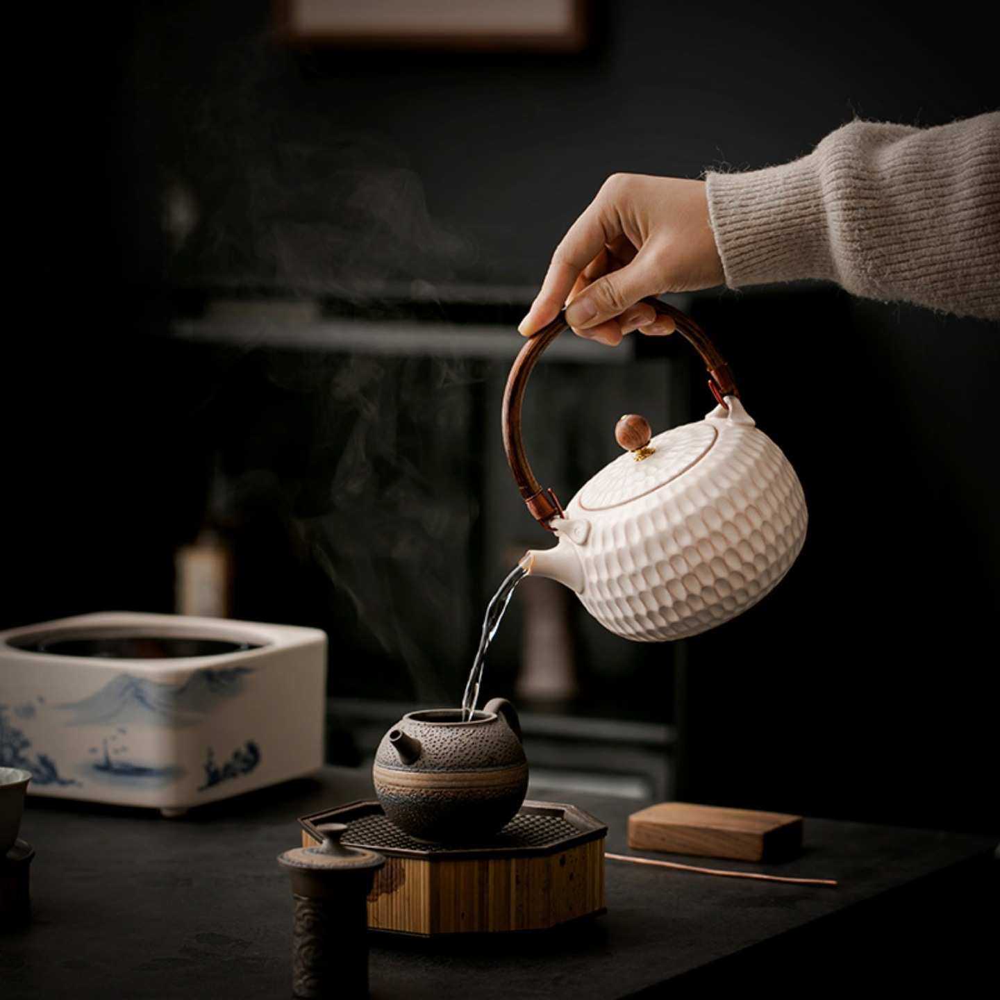 复古白色陶壶陶瓷侧把壶家用煮茶泡茶器养生壶电陶炉全套围炉煮茶,模玩/动漫/周边/娃圈三坑/桌游,模型制作工具/辅料耗材,淘宝优惠券,粉丝福利购,淘宝优惠卷