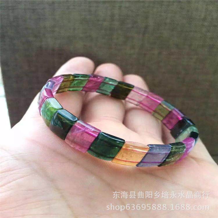 大量天然碧玺手排 天然巴西水晶手排女款厂家直销