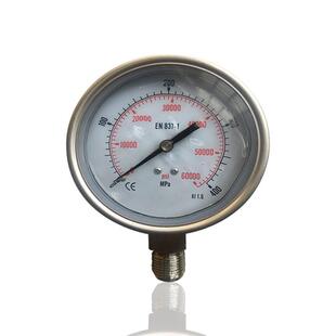 超高压耐震压力表不锈钢高压充油压力表高压清洗设备压力表400MPA