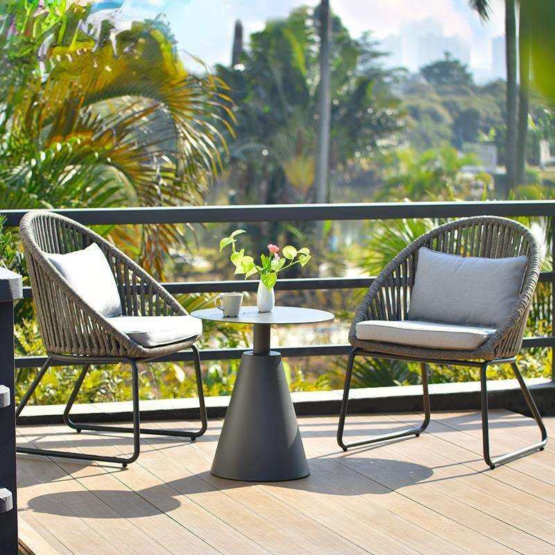 户外家具室外藤编花园别墅休闲组合现代简约铁艺商用家用舒适桌椅