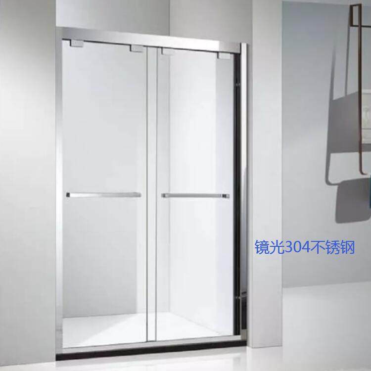定制淋浴隔断房一字形洗澡卫生间干湿分离沐浴室钢化玻璃推拉移门