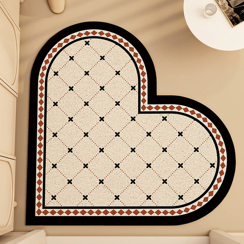 美式心形入户门地垫刮泥蹭土防滑进门脚垫子玄关门口丝圈爱心地毯