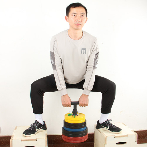 健身壶铃甩摆多功能T铃把手可调节甩铃T型杠铃杆S练翘臀大孔片组