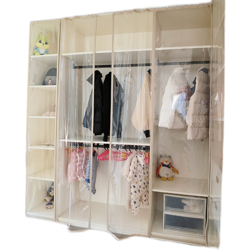 滑轨防尘帘衣帽间遮挡帘透明开放式衣柜帘环保无味橱柜书柜帘子