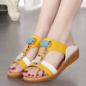 2025年c新款 软底防滑牛筋底百搭孕妇拖 坡跟凉拖鞋 夏季 平底女凉鞋