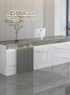 公司前台收银台商铺n小型吧台现代简约烤漆接待台服装店美容院柜