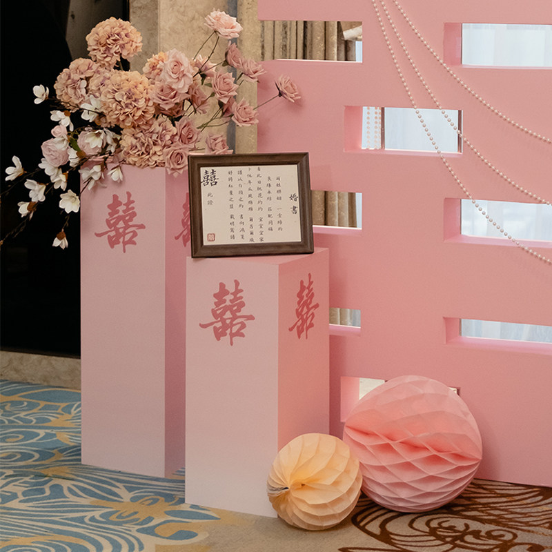 婚庆订婚宴布置装饰结婚礼路引摆件甜品台立柱折叠Skt板罗马柱道