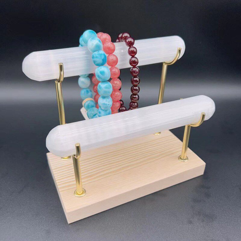 天然水晶摩洛哥透石膏棒石膏柱手链展示架手串手镯挂件摆件底座支