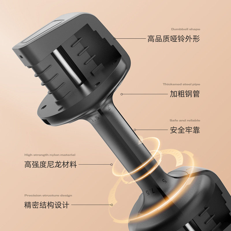 哑铃男士健身家用可调节重量套装女士组合力量训练器材亚铃一对