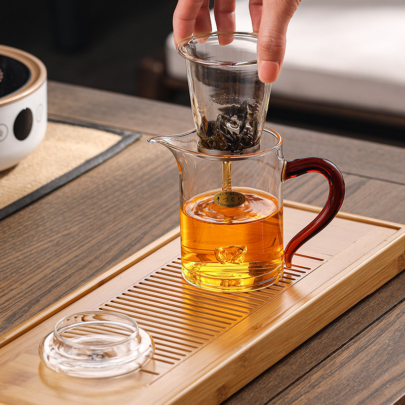 红茶泡茶杯茶水分离玻璃加厚公道杯子耐高温办公室泡茶Z器功夫茶