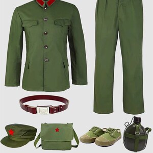 的确良65老式军套装70年代绿军衣男女知青怀旧Q套装战友干部服涤