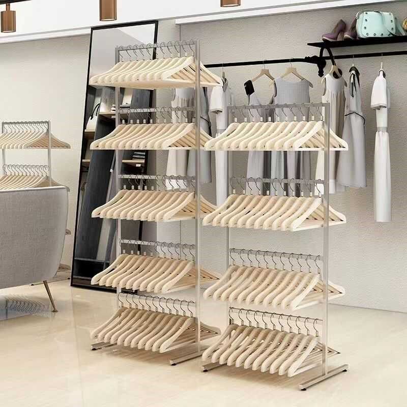 服装店不锈钢移动多层衣架落地收纳架大容量男P女裤架仓库衣挂衣